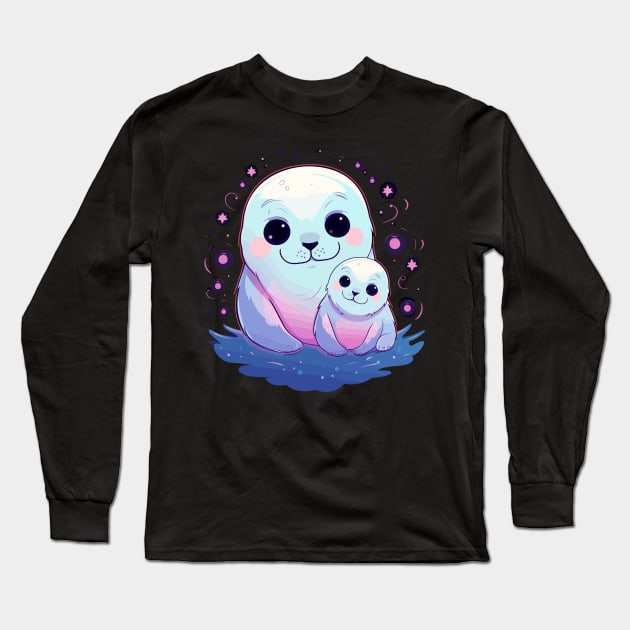 Harp Seal Fathers Day Long Sleeve T-Shirt by JH Mart